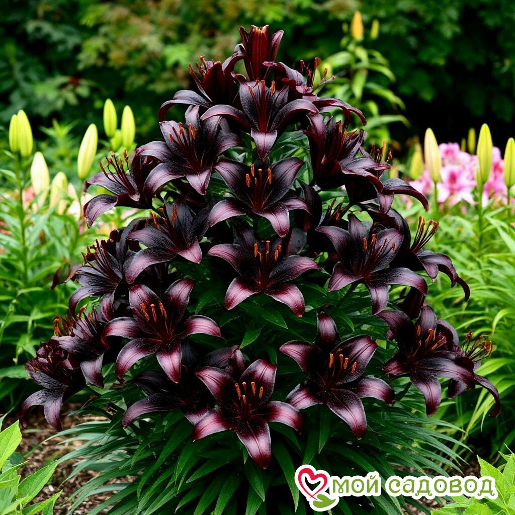 Лилия Пирамидальнвя Блэк Неон